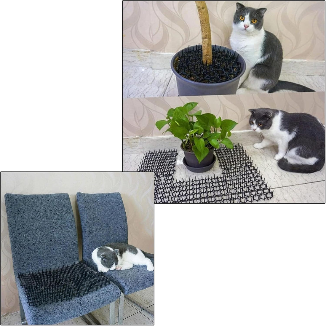 Cat Dog Deterrent Scat Mat with Spikes 24 Packs 8x6 in