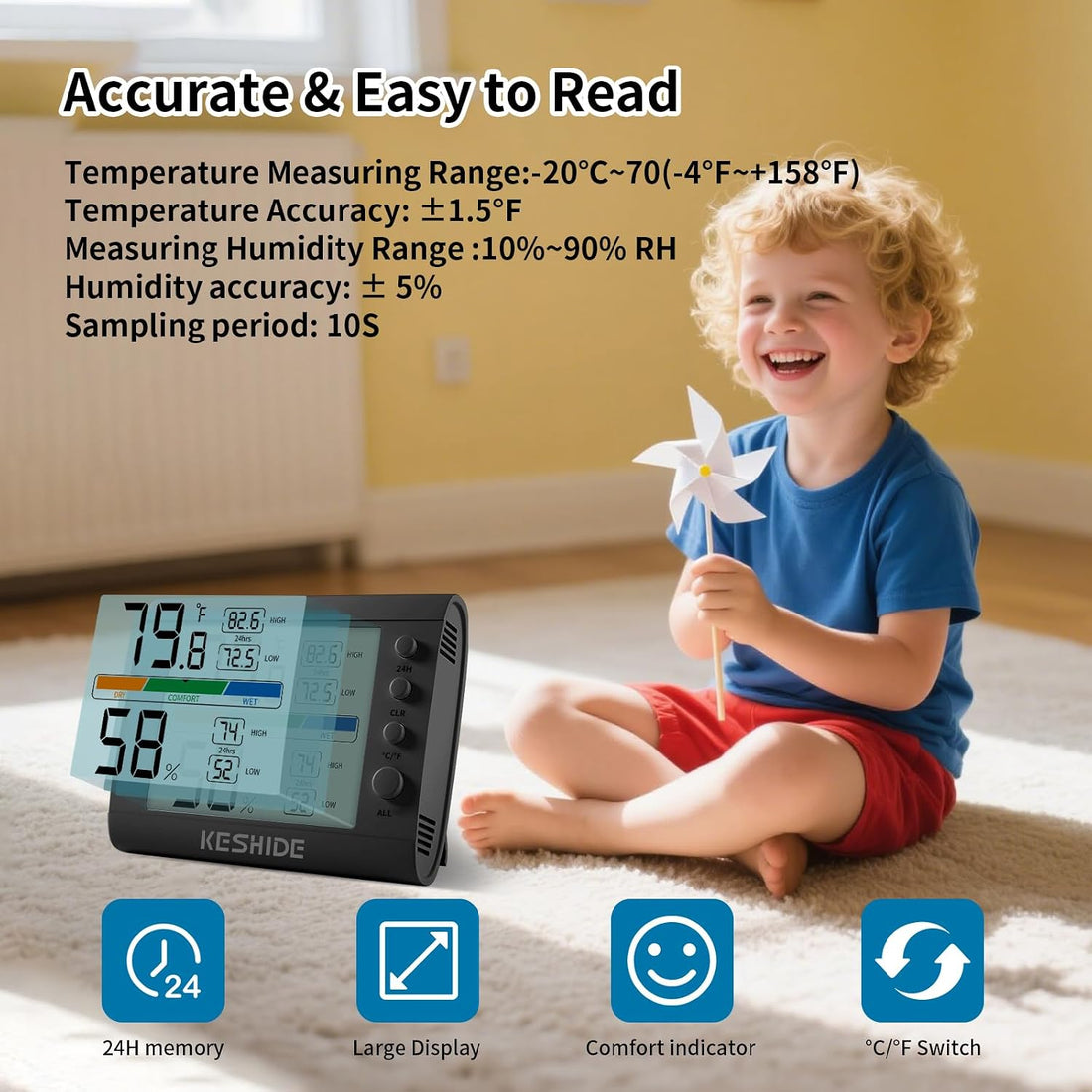 Hygrometer Thermometer Gauge Mini Digital