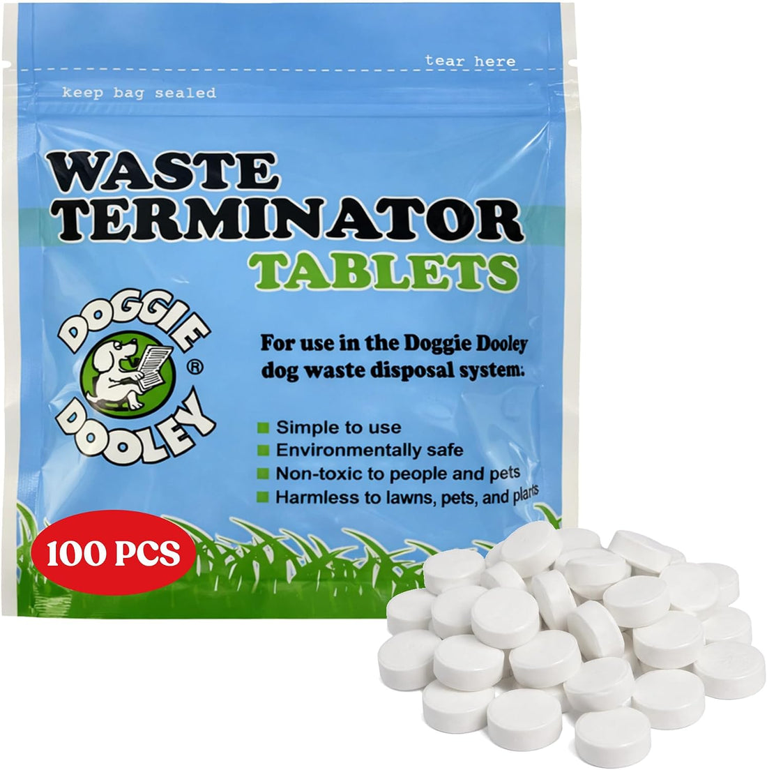 Doggie Dooley Waste Terminator Tablets - Resealable Pouch