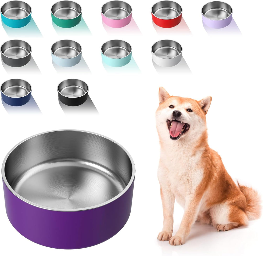 WENBOKMIN Dog Bowl, Stainless Steel Food and Water Bowl, 40oz, Blue