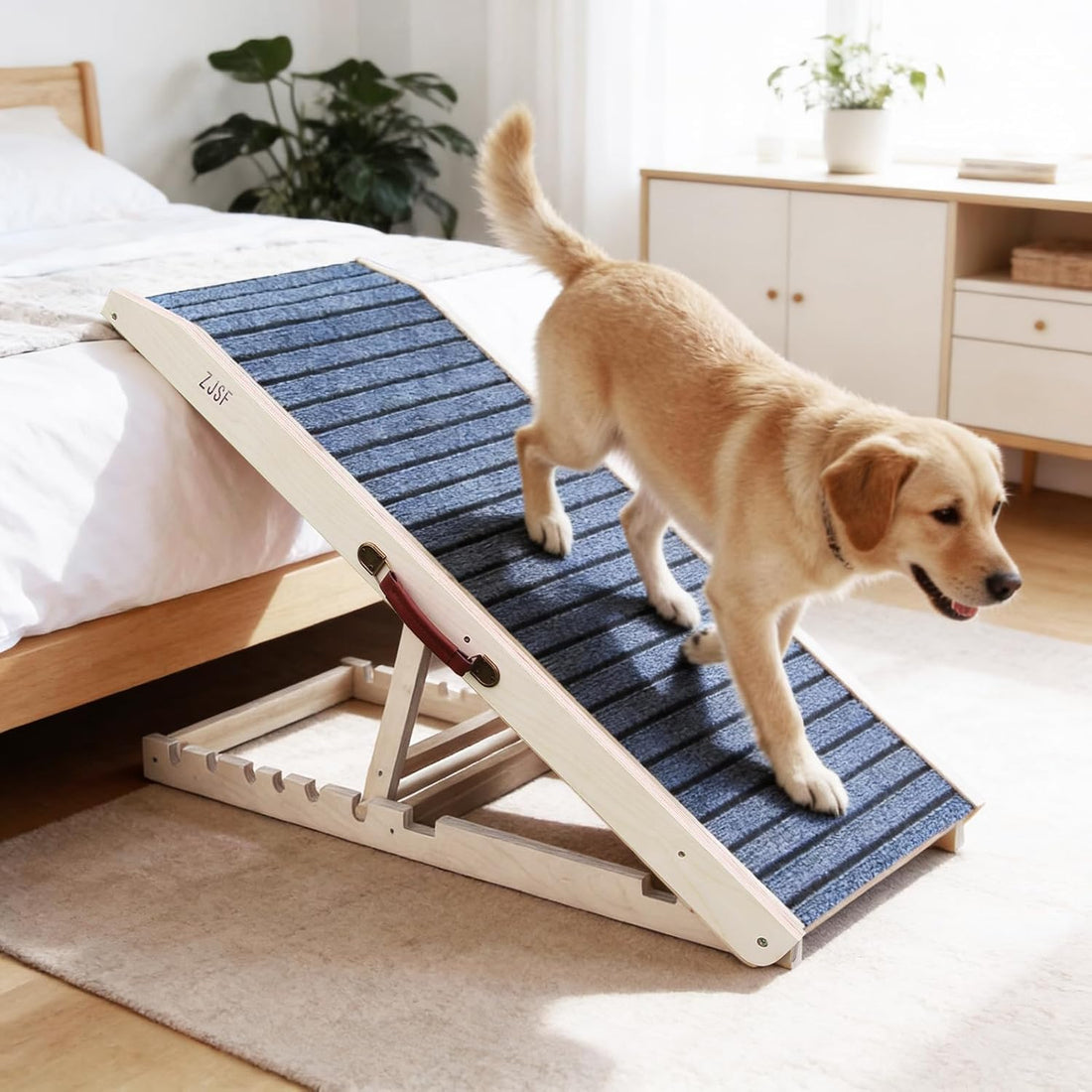 ZJSF Wooden Dog Ramp for High Bed & Couch