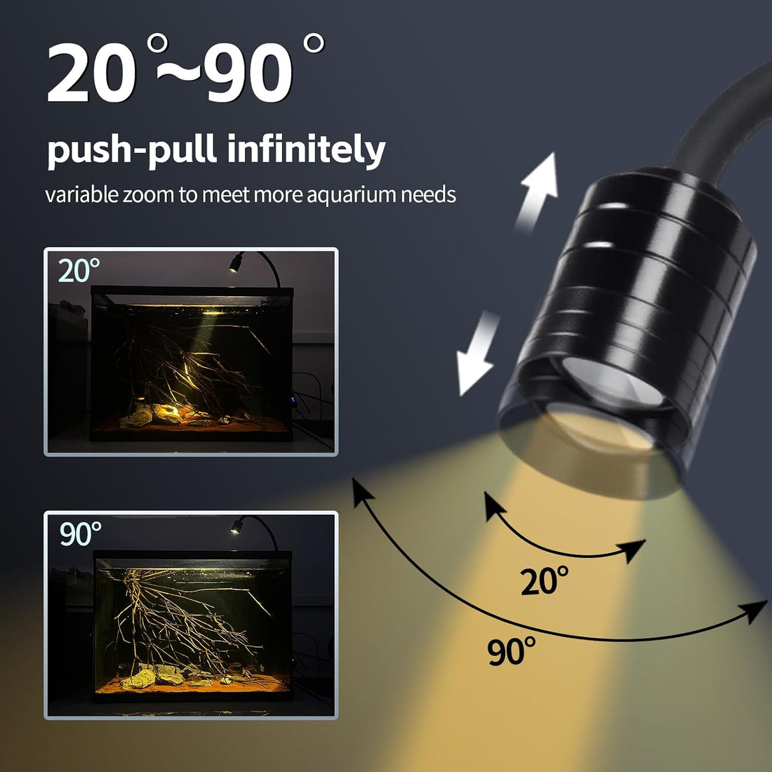 UPETTOOLS 3W LED Aquarium Light, Clip On Fish Tank Lamp