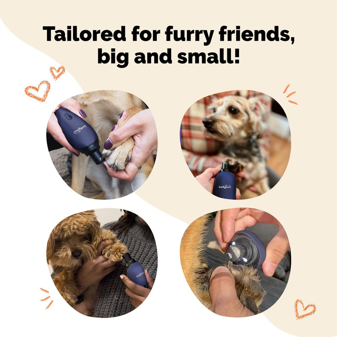 LUCKY TAIL Pet Nail Grinder for Dogs and Cats