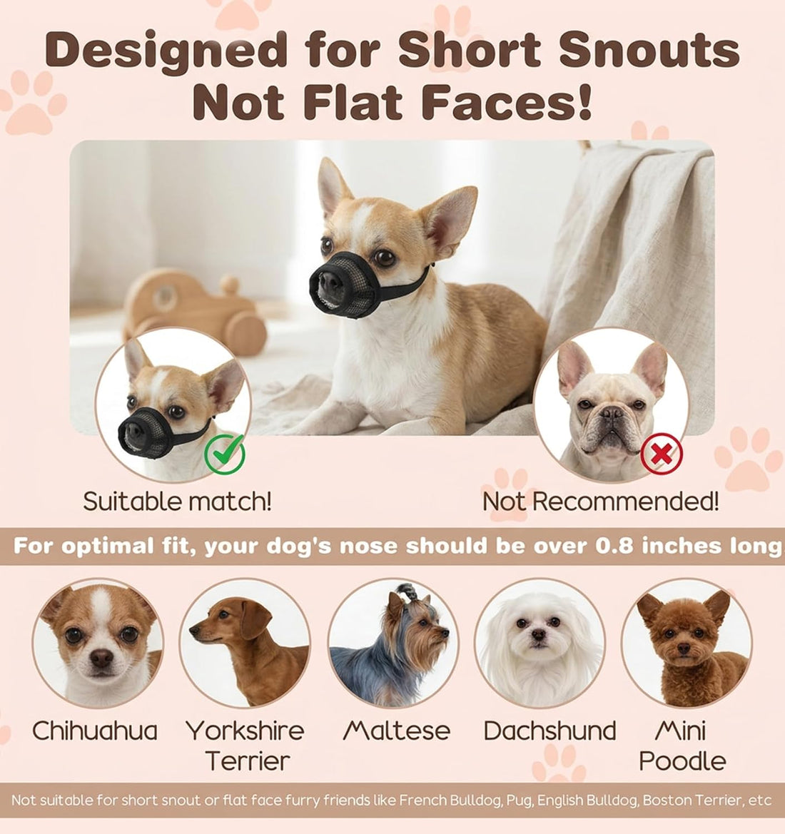 1 Pcs Muzzle for Shih Tzu for Grooming