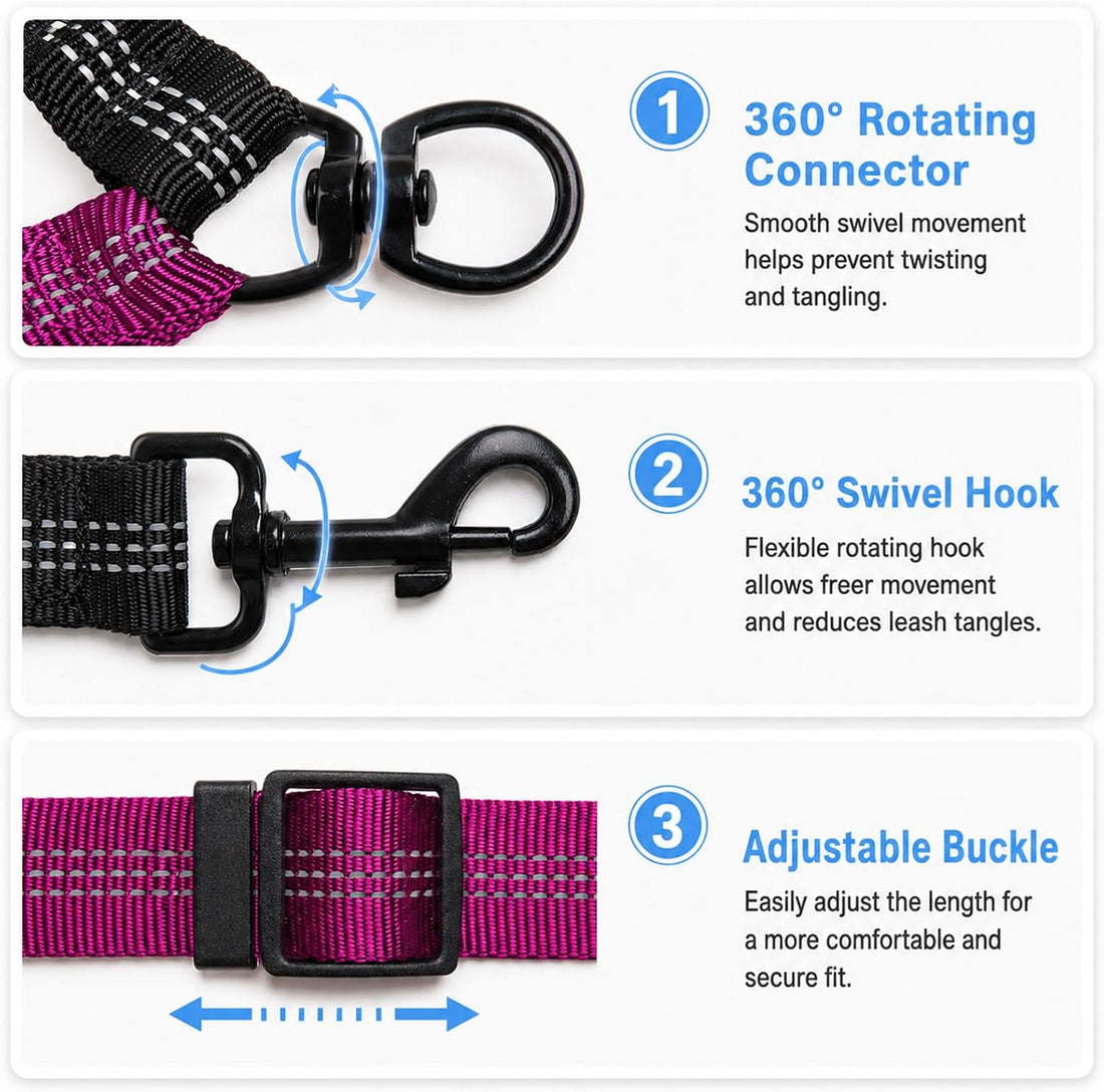 Double Dog Leash, Retractable Dog Leash for 2 Dogs, No Tangle
