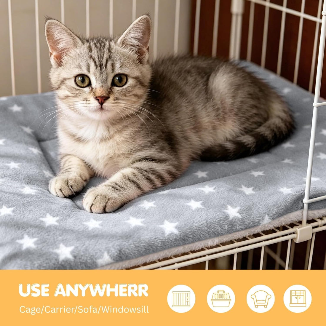 4 Pack Cat Bed Mat, 19" x 13" Soft Fluffy Flannel Small Pet Blanket
