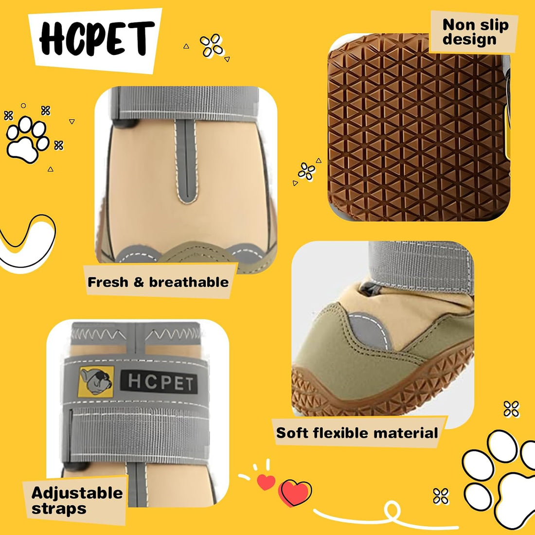 Hcpet Dog Shoes for Dogs, Dog Booties for Dogs