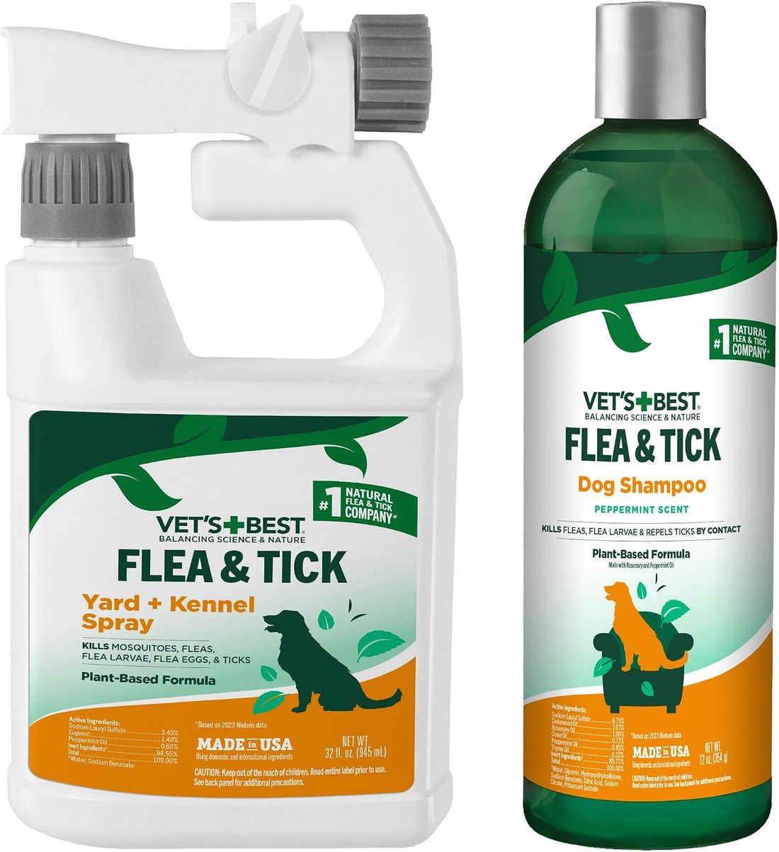 Bundle of Vet's Best Flea and Tick Yard & Kennel Natural Spray