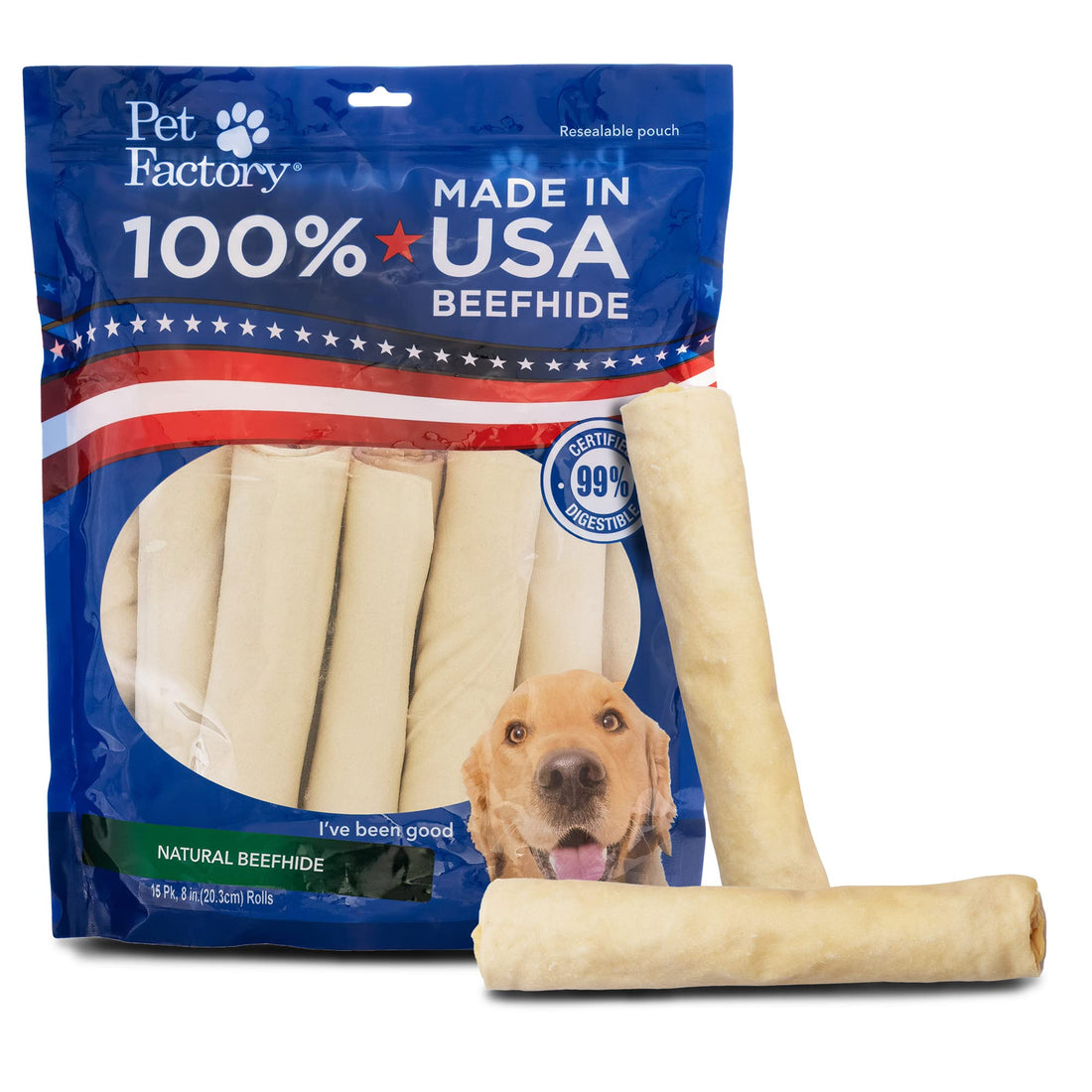 Pet Factory Made in USA Beefhide Rolls
