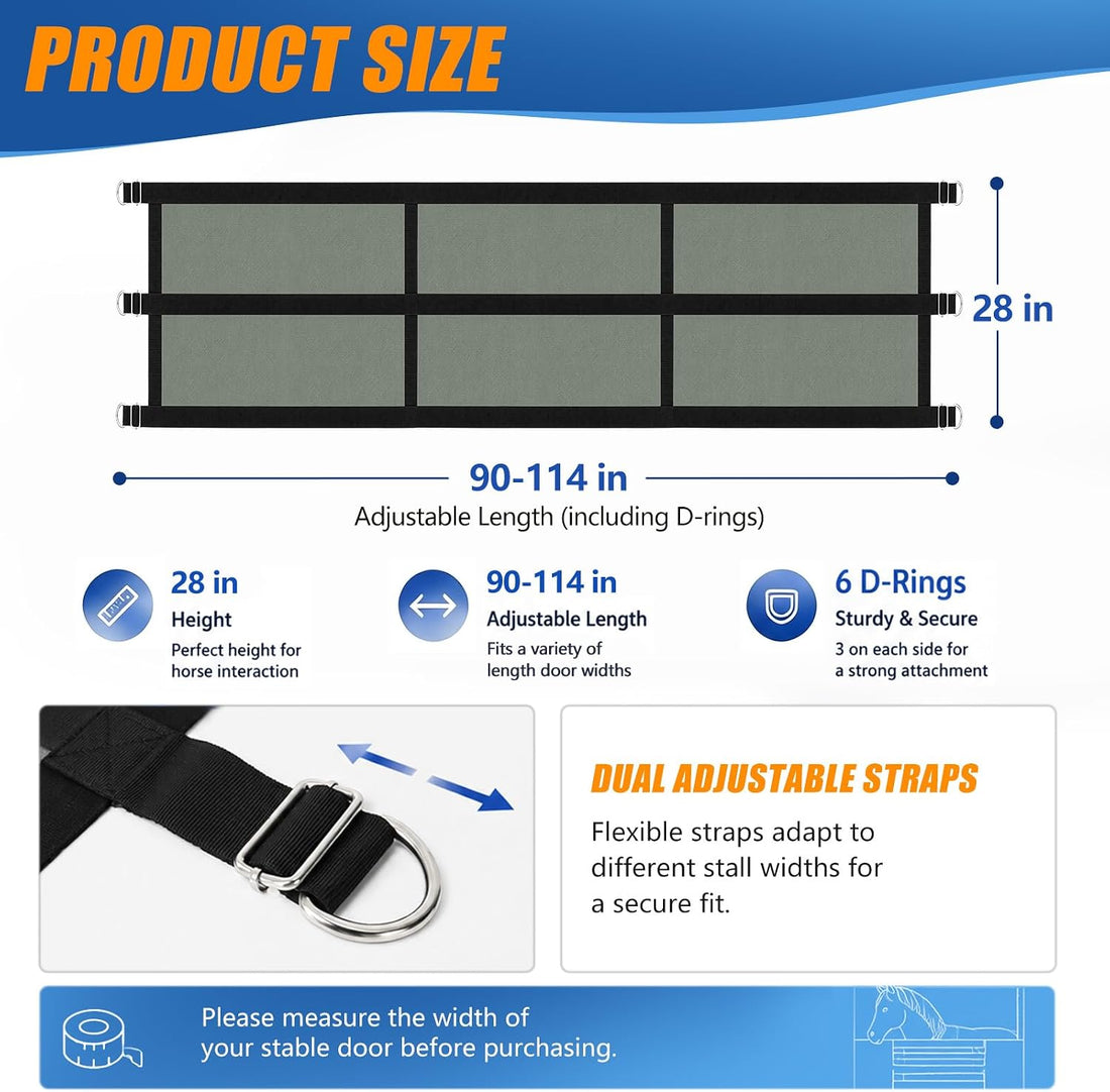 Horse Stall Guard, Adjustable Heavy Duty Soft Gate