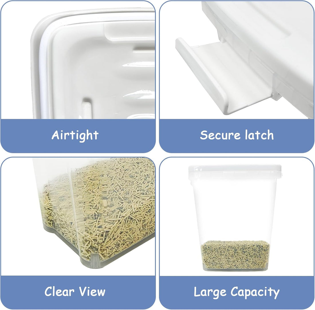 Newivi 2 Pcs Cat Litter Storage Container with Airtight Lid Cat