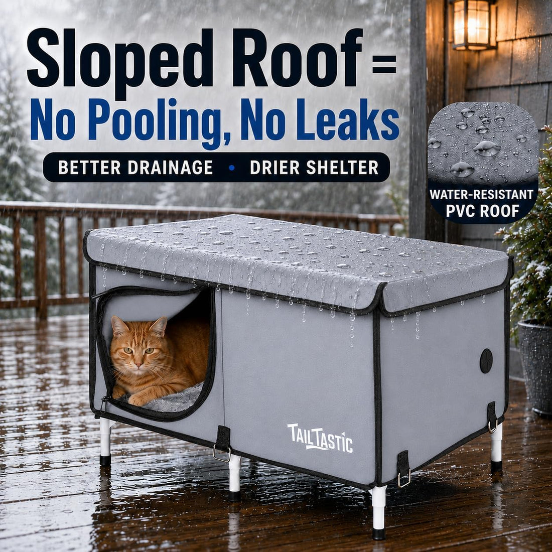 Outdoor Cat House Elevated,Insulated Feral Cat House Outdoor