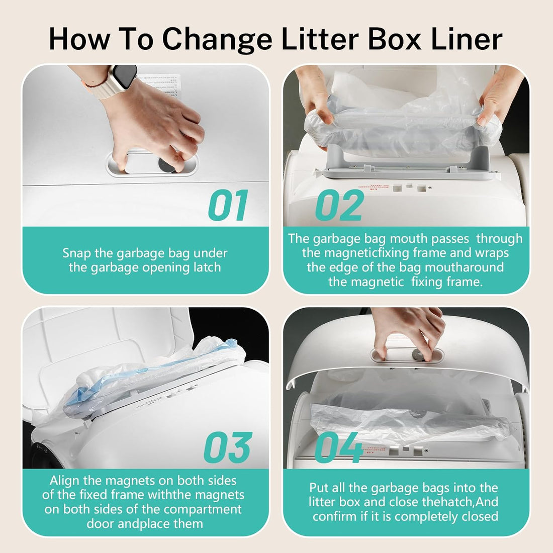 80 Count Waste Bags for Self-Cleaning Cat Litter Box