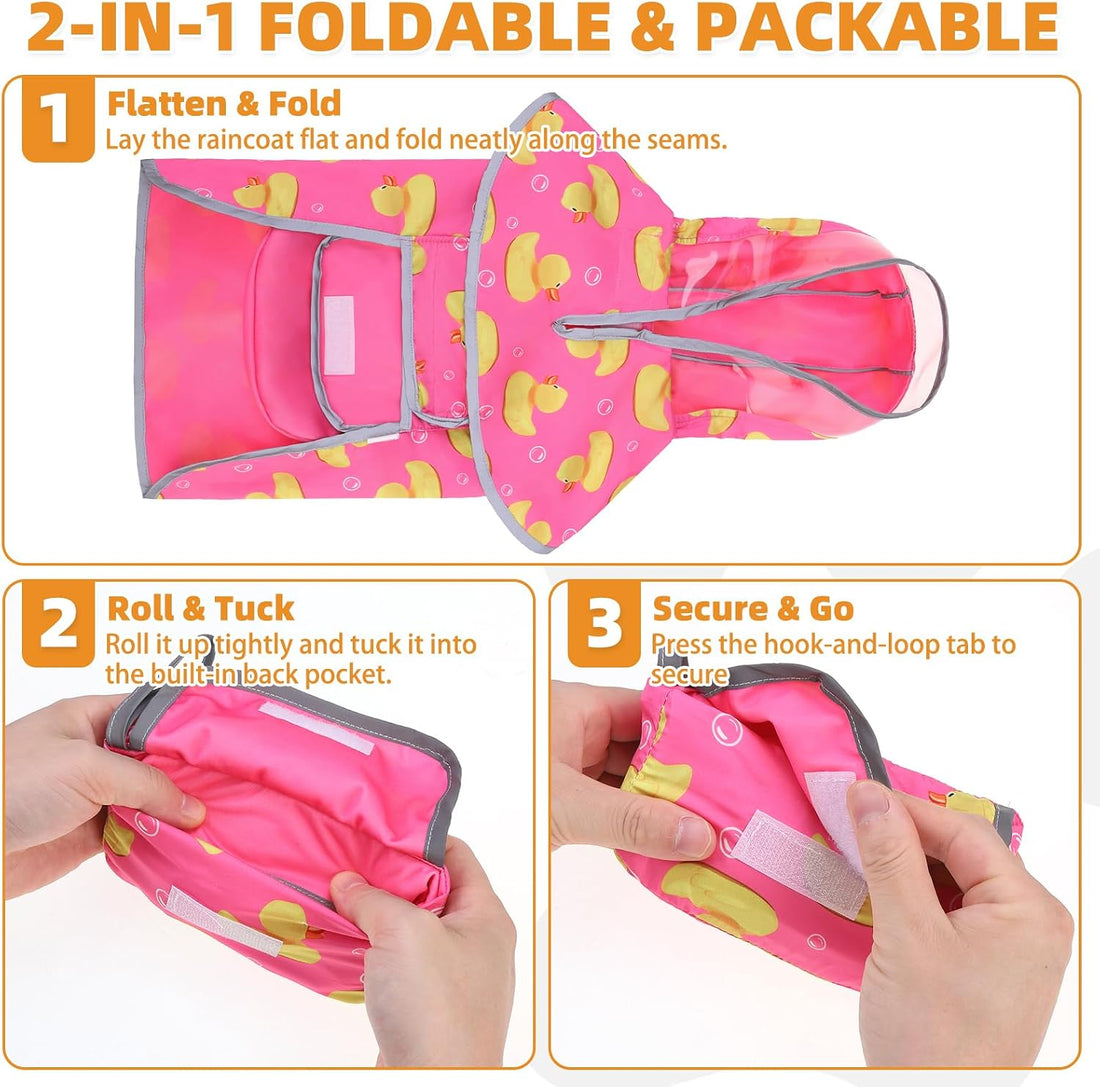 KOOLTAIL 2-in-1 Reversible Small Dog Raincoat