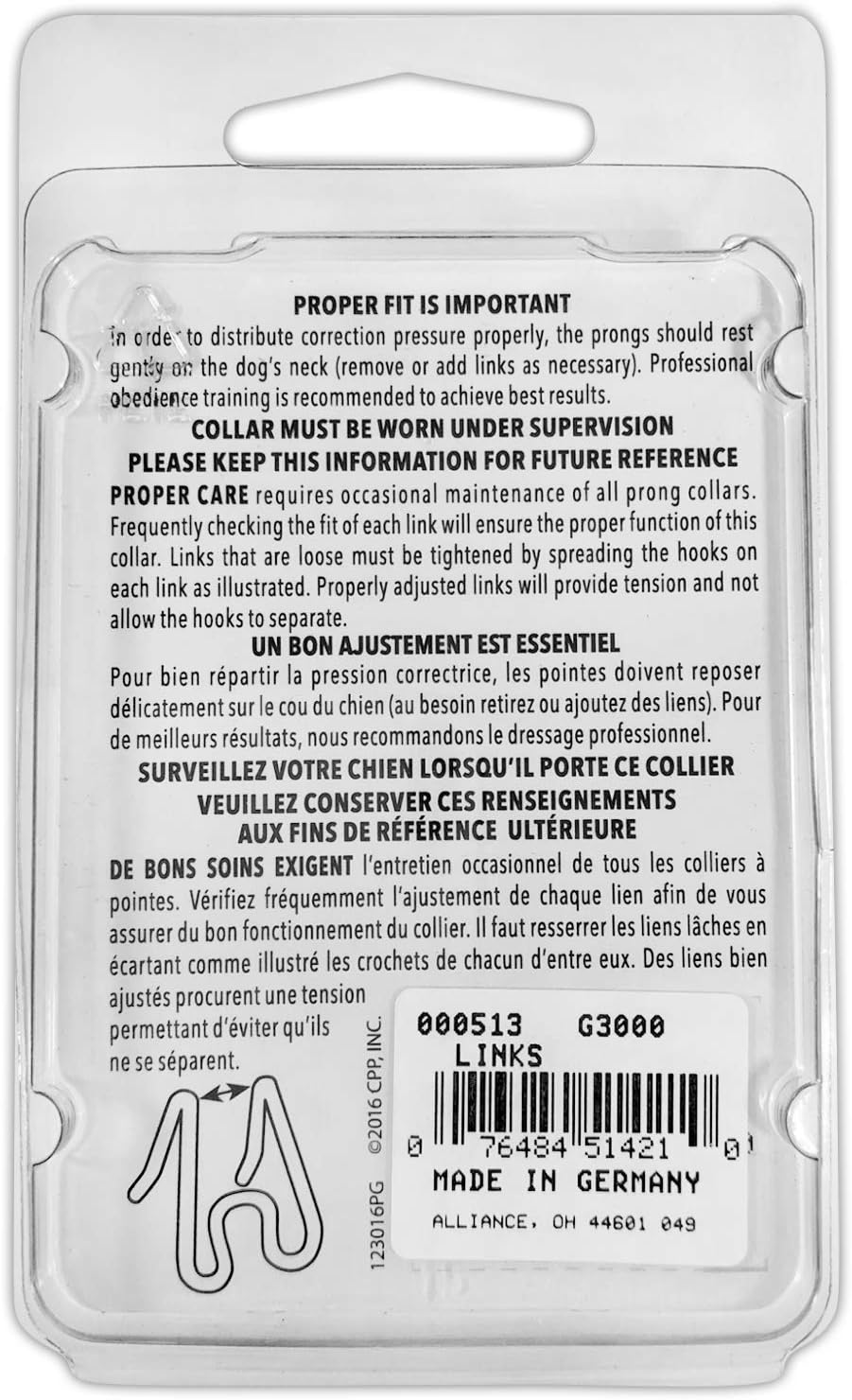 Herm Sprenger Chrome-Plated Extra Links for Dog Prong Training Collars