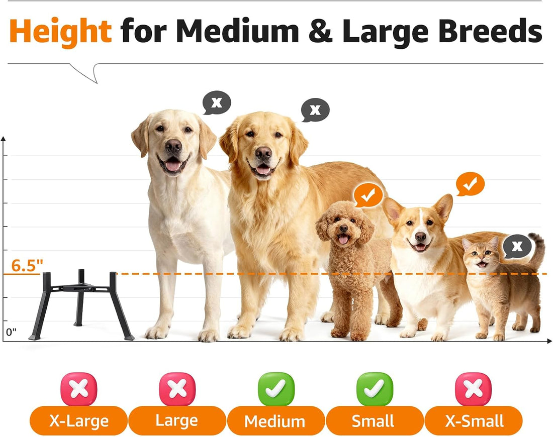 LOOBANI Elevated Dog Bowl Stand Adjustable 5.9"-8.7" Width