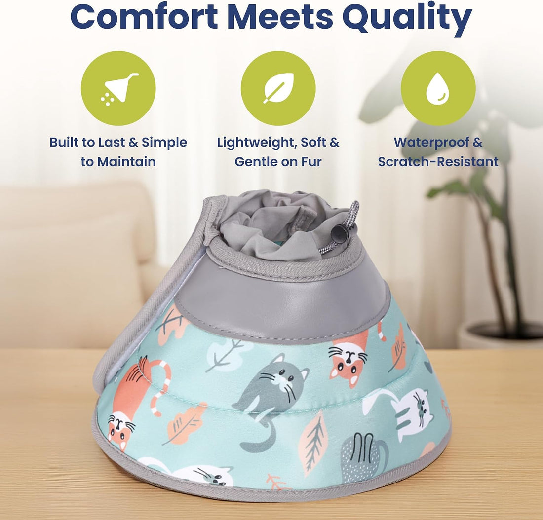 PawsPik Adjustable Soft Recovery Cone for Dogs & Cats, Small