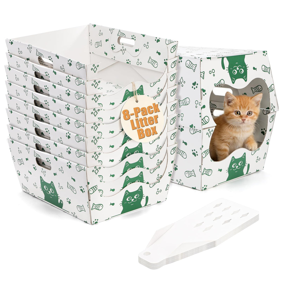 SOUJOY 8 Pack Disposable Cat Litter Box