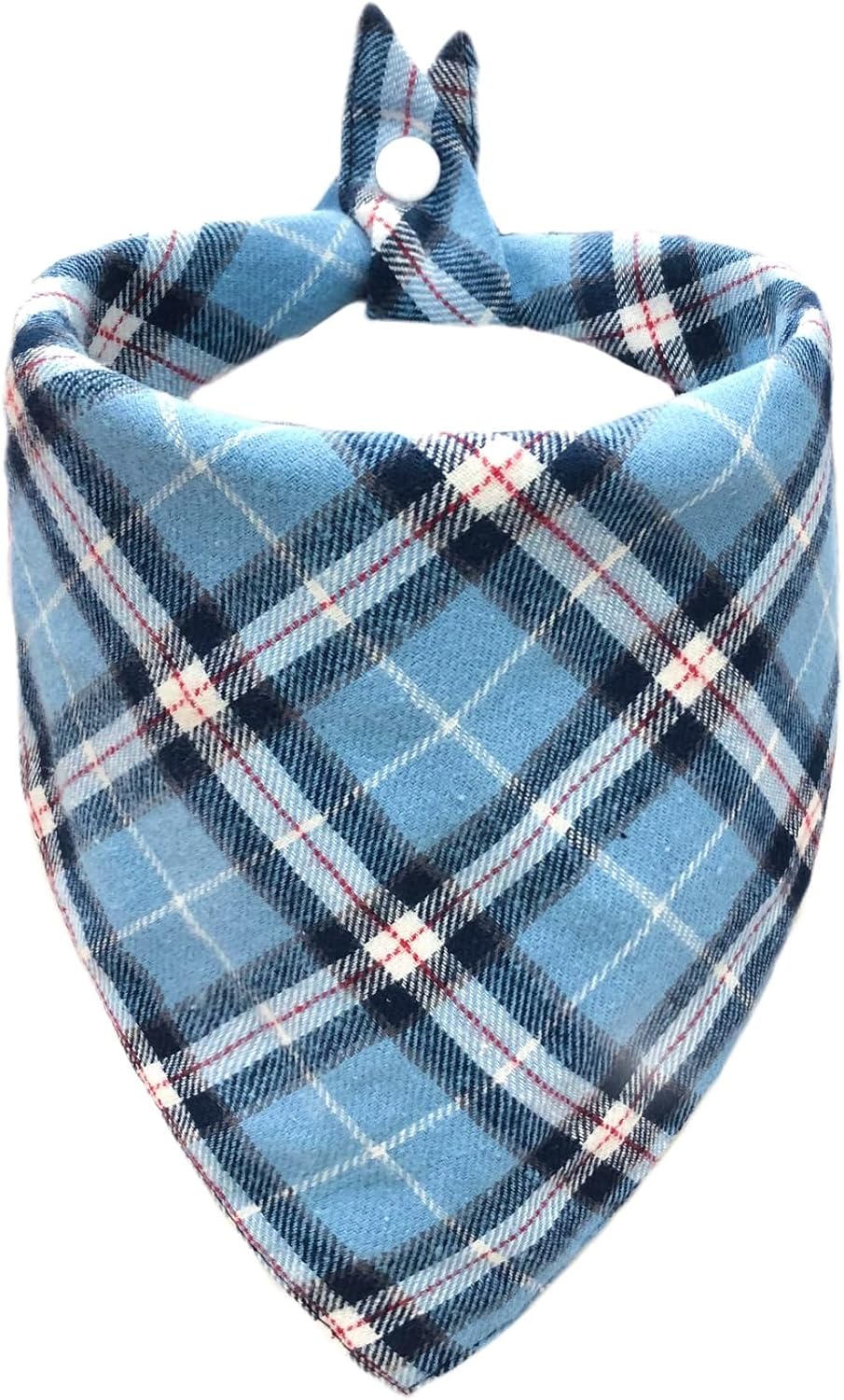 Adjustable Dog Bandana, Beige & Navy Plaid