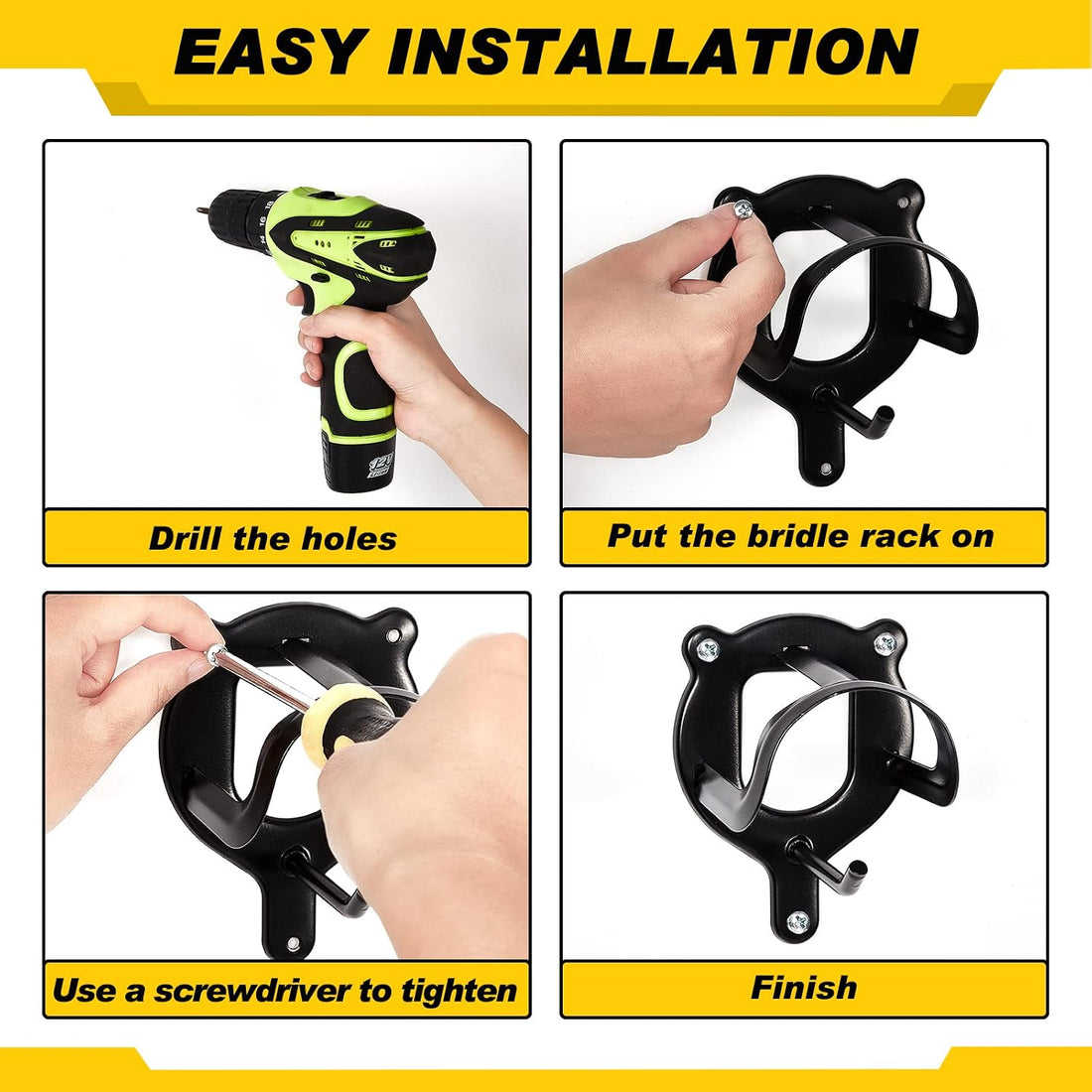Dunzy 3 Pcs Bridle Hooks Horse Bridle Rack
