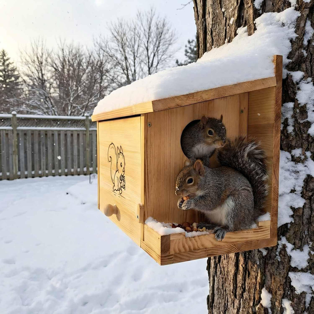 Extra Large Squirrel Houses for Outside 15.7" Outdoor Nest Box
