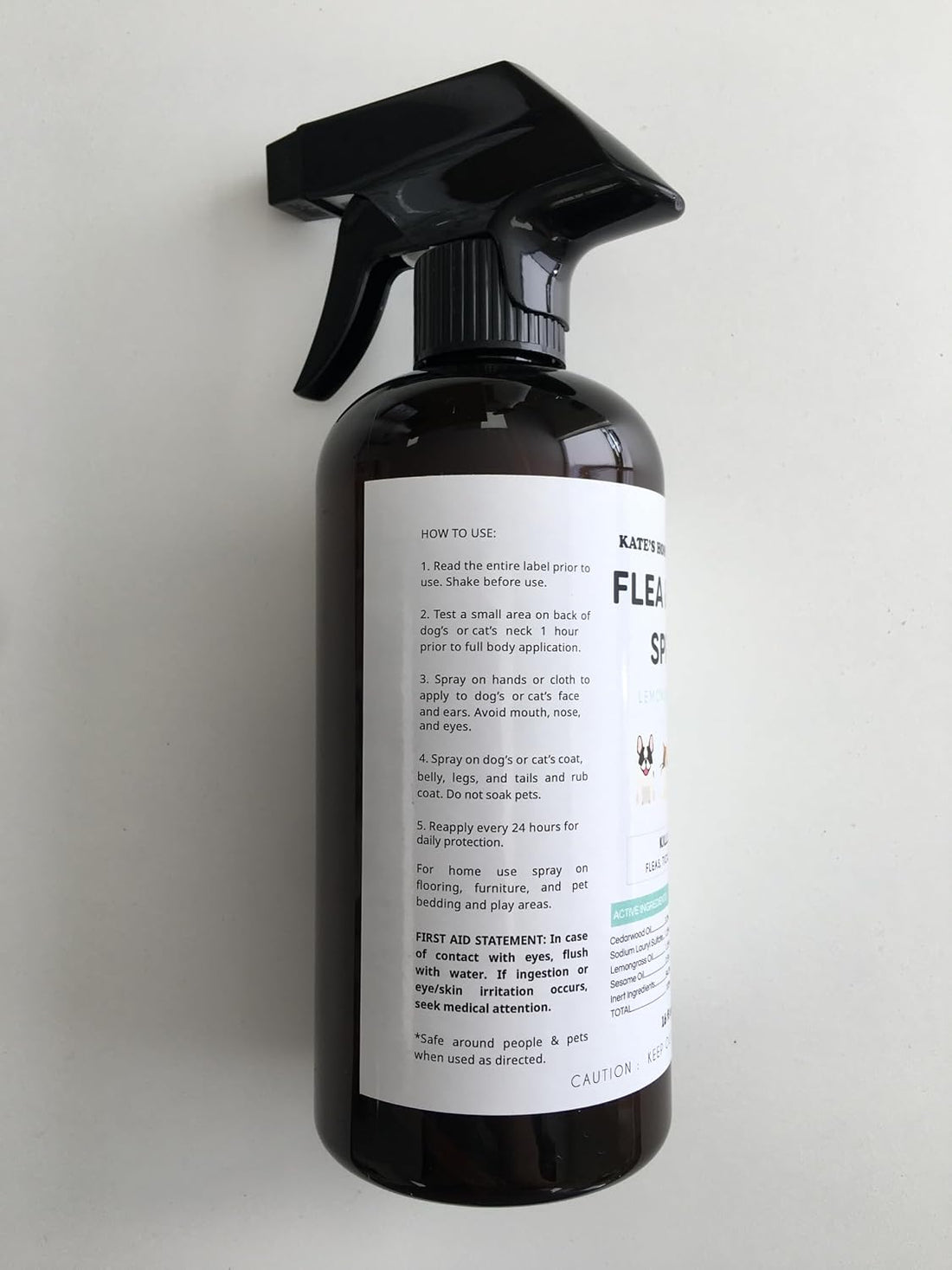Kate's Home & Garden Flea and Tick Spray for Dogs and Cats