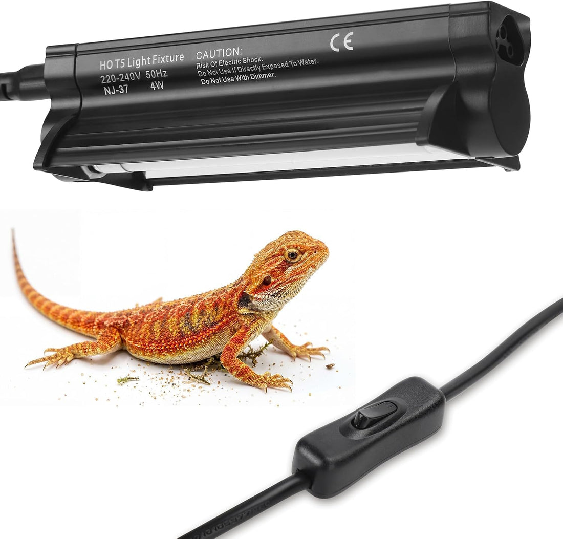 T5 HO UVB Reptile Light Kit, 12.4" Fixture with 8W 5.0 UVB Tube