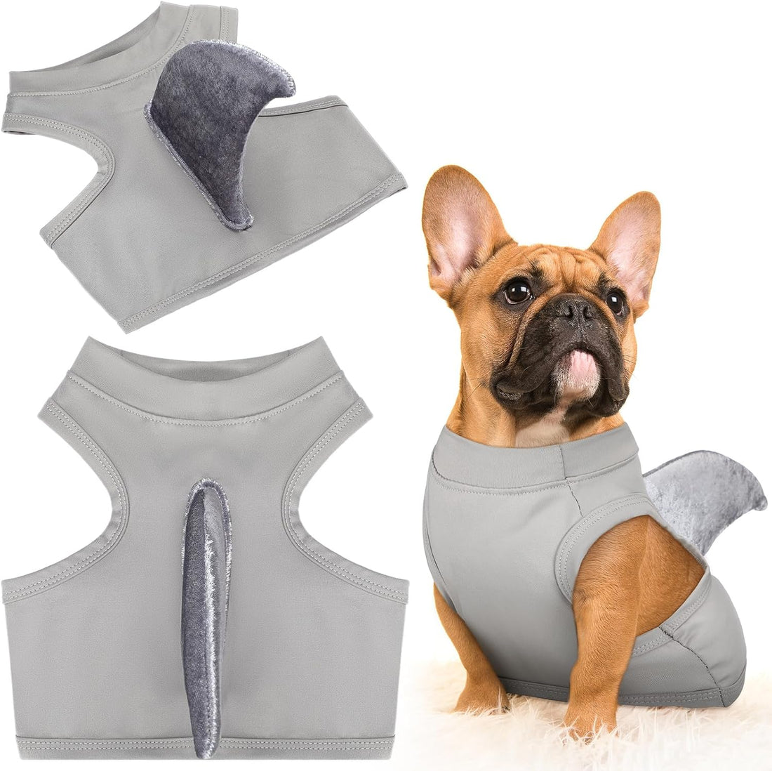 2 Pcs Halloween Dog Shark Costumes Fish Fin Dogs Costume