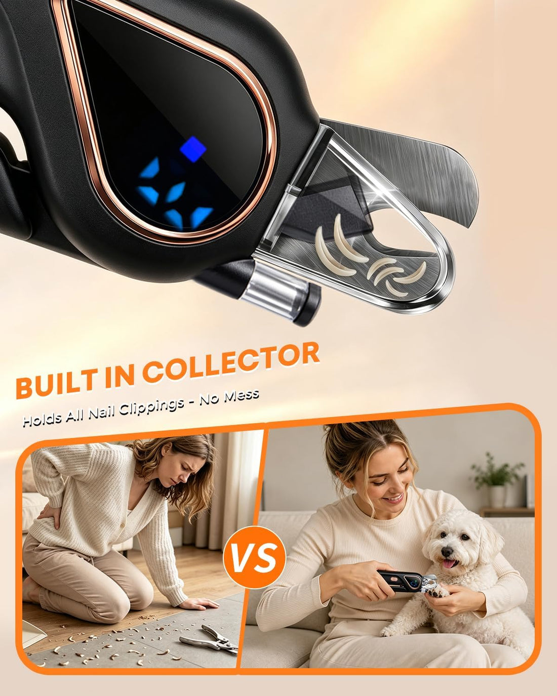 2-in-1 Dog Nail Clippers & Cat Grinder with Dual LED Lights
