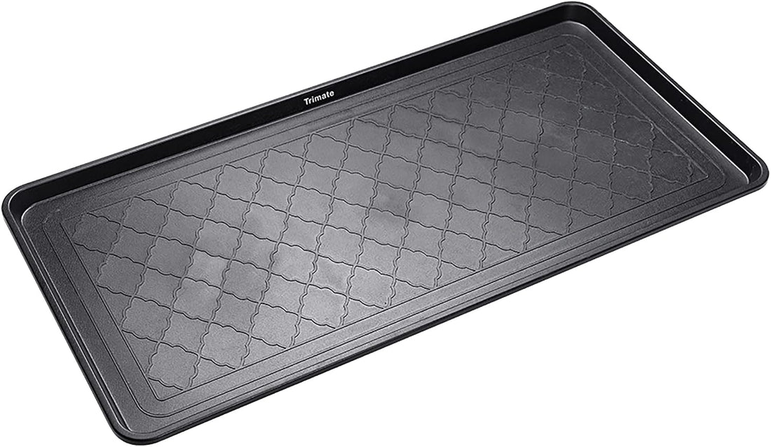 Boot Tray Black, 40x20 in - Waterproof Shoe Mat, Recycled Material