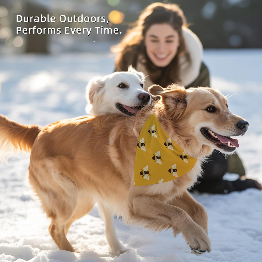 Yellow Bees Dog Bandanas, Honeybee Dog Scarf