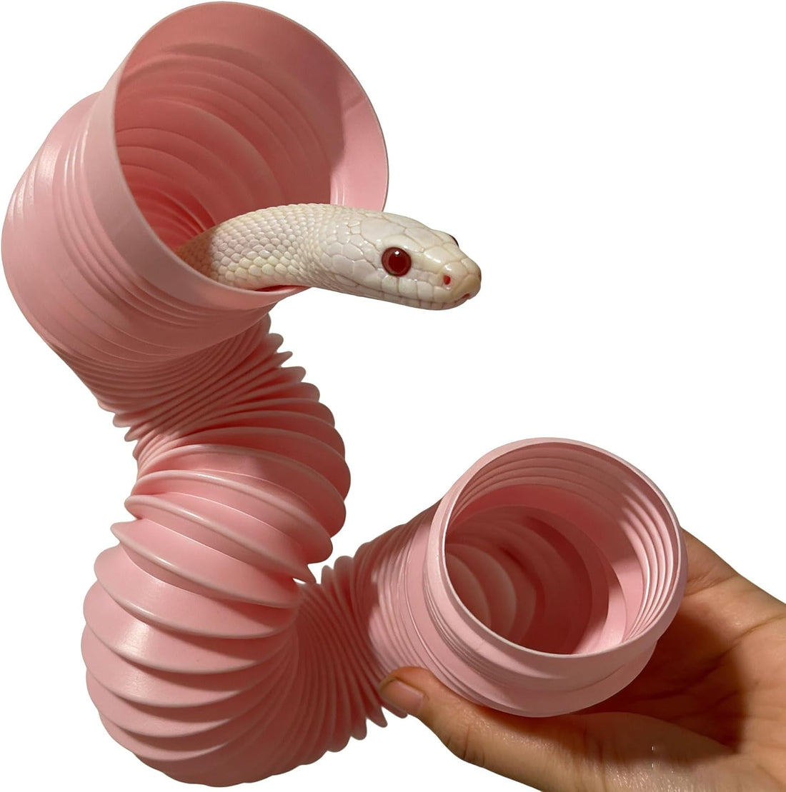1 Pink Bendable and Flexible Snake Hide Tunnel for Corn Juvenile