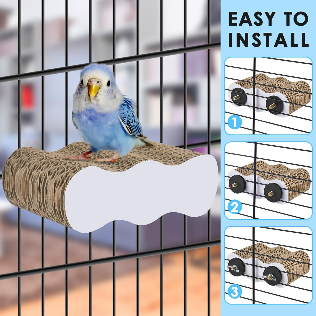 KATUMO Bird Perch Conure Cage Stand Parakeet Shredder Foraging Toys