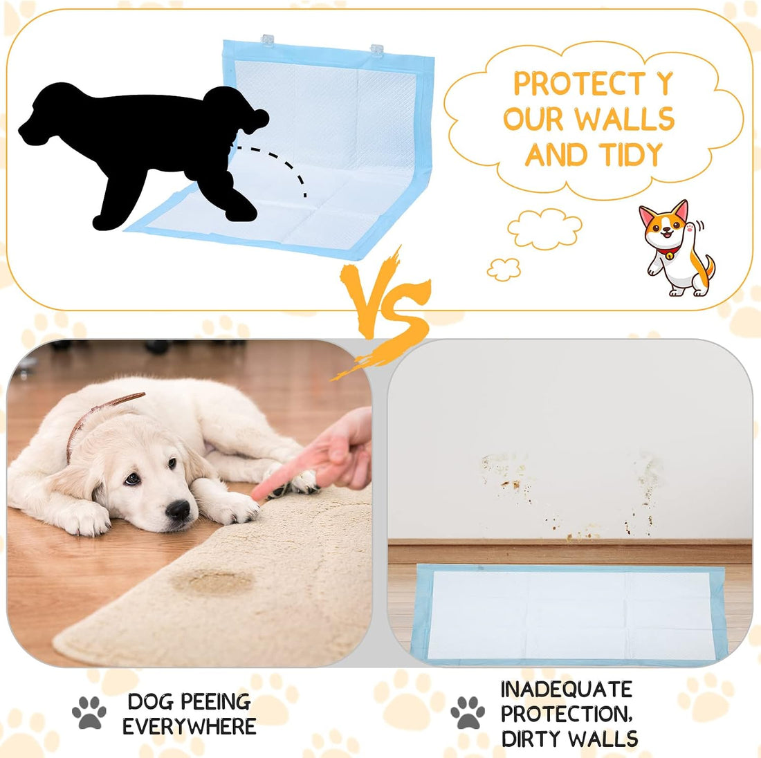 Yalikop 12 Pcs Wall Pee Pad Holder Dog Potty Training Pad