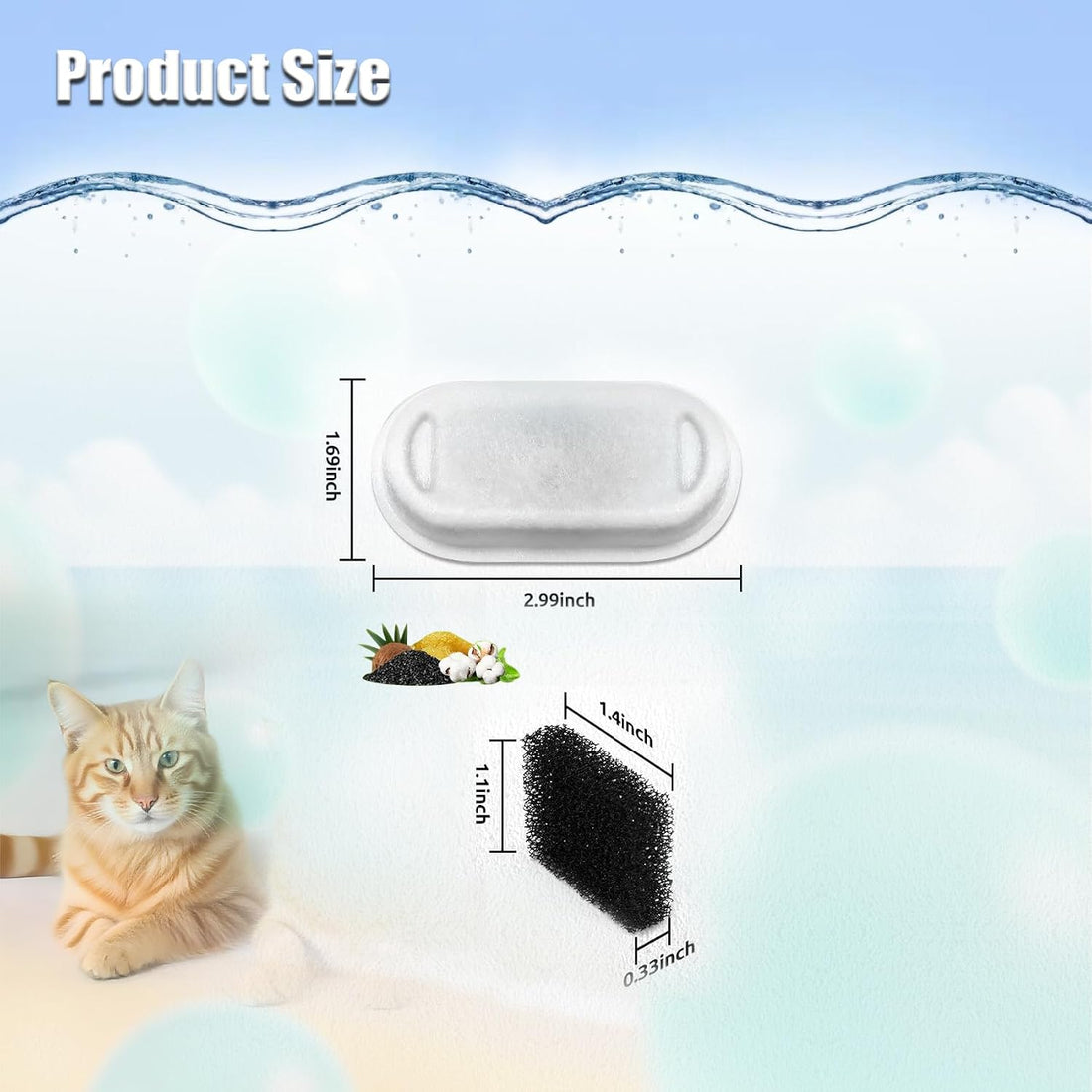 Cat Water Fountain Filter, 8 Pack Cat Fountain Filter Replacement