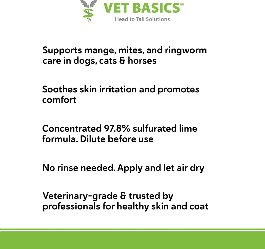 Vet Basics Lime Sulfur Dip for Dogs & Cats, Concentrated Liquid