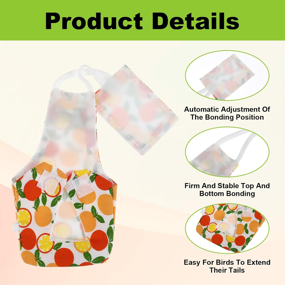 Jeffdad 4 Pcs Bird Diapers, Cute Pet Bird Diaper Pamper for Parrots