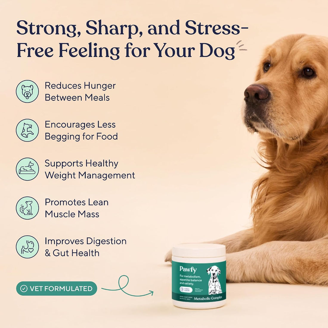 Pawfy Metabolic Complex | Dog Weight & Appetite Control | 30 Chews