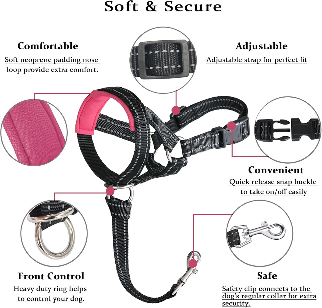BARKLESS Dog Head Collar, No Pull Training Collar with Soft Padding