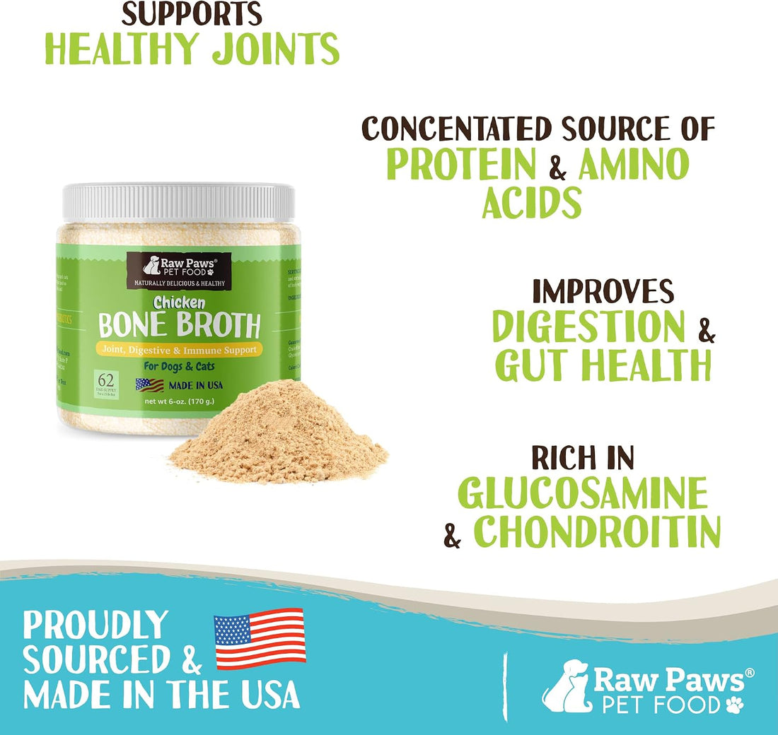 Raw Paws Goat Milk Powder & Bone Broth for Dogs and Cats Bundle