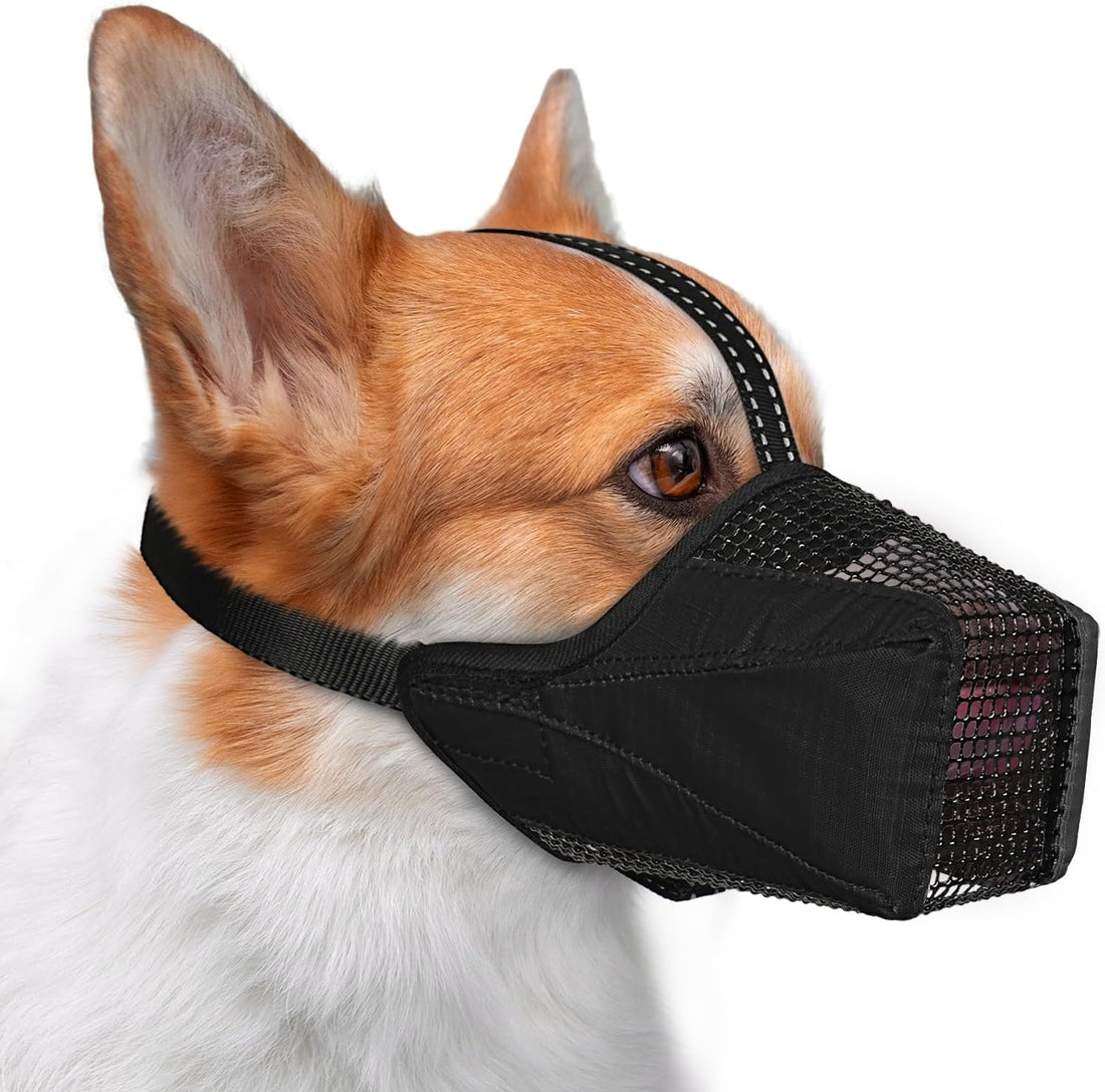 Dog Muzzle, Adjustable Soft Mesh Muzzle Anti-Biting, Chewing