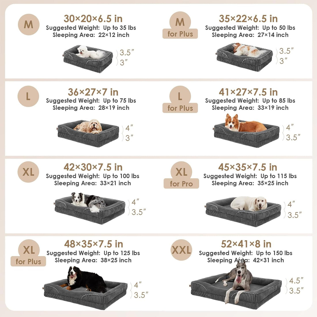 EHEYCIGA Orthopedic XL Dog Bed 42x30 Inch, Memory Foam Dog Couch