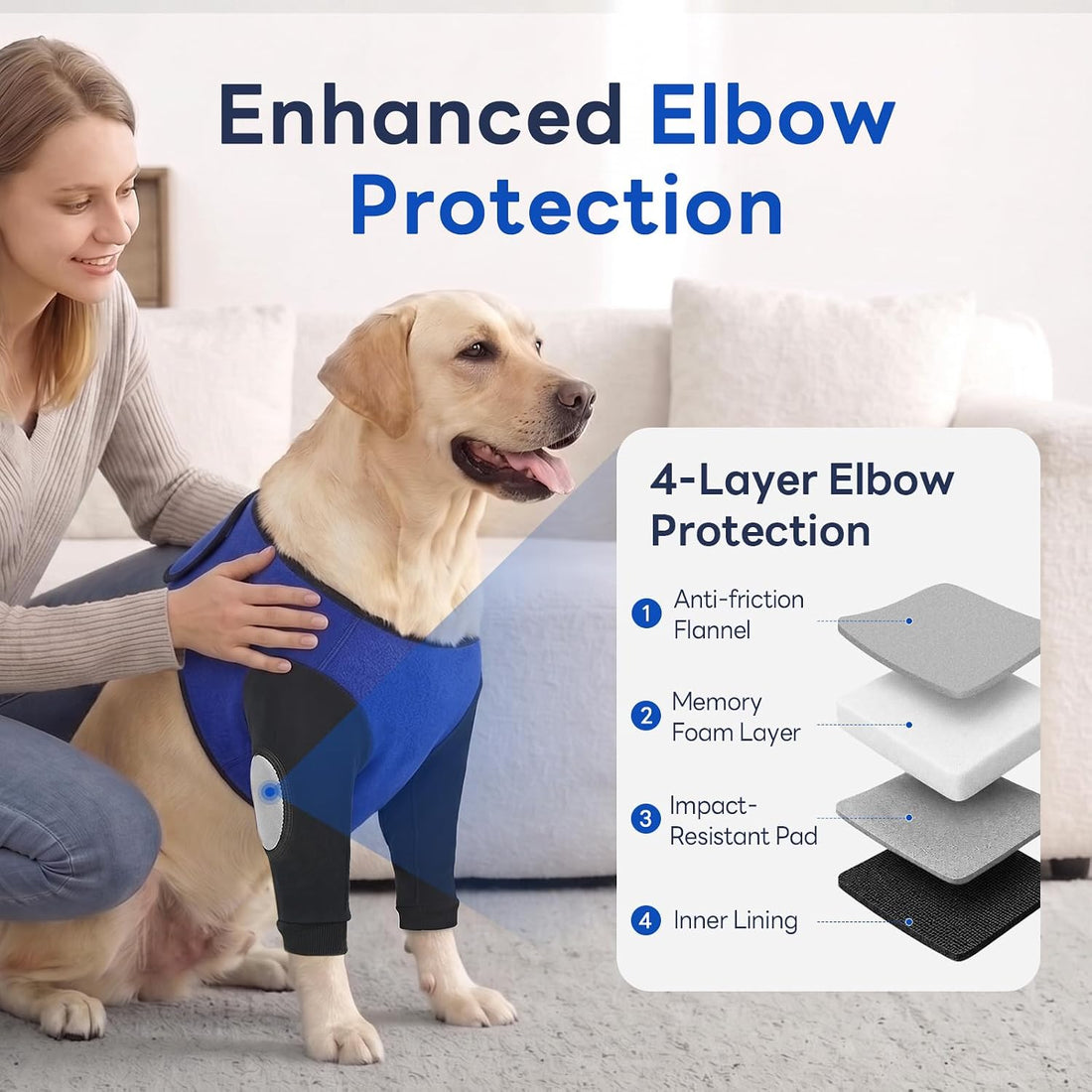 Dog Front Leg Recovery Sleeve to Help Stop Licking, Cone Alternative