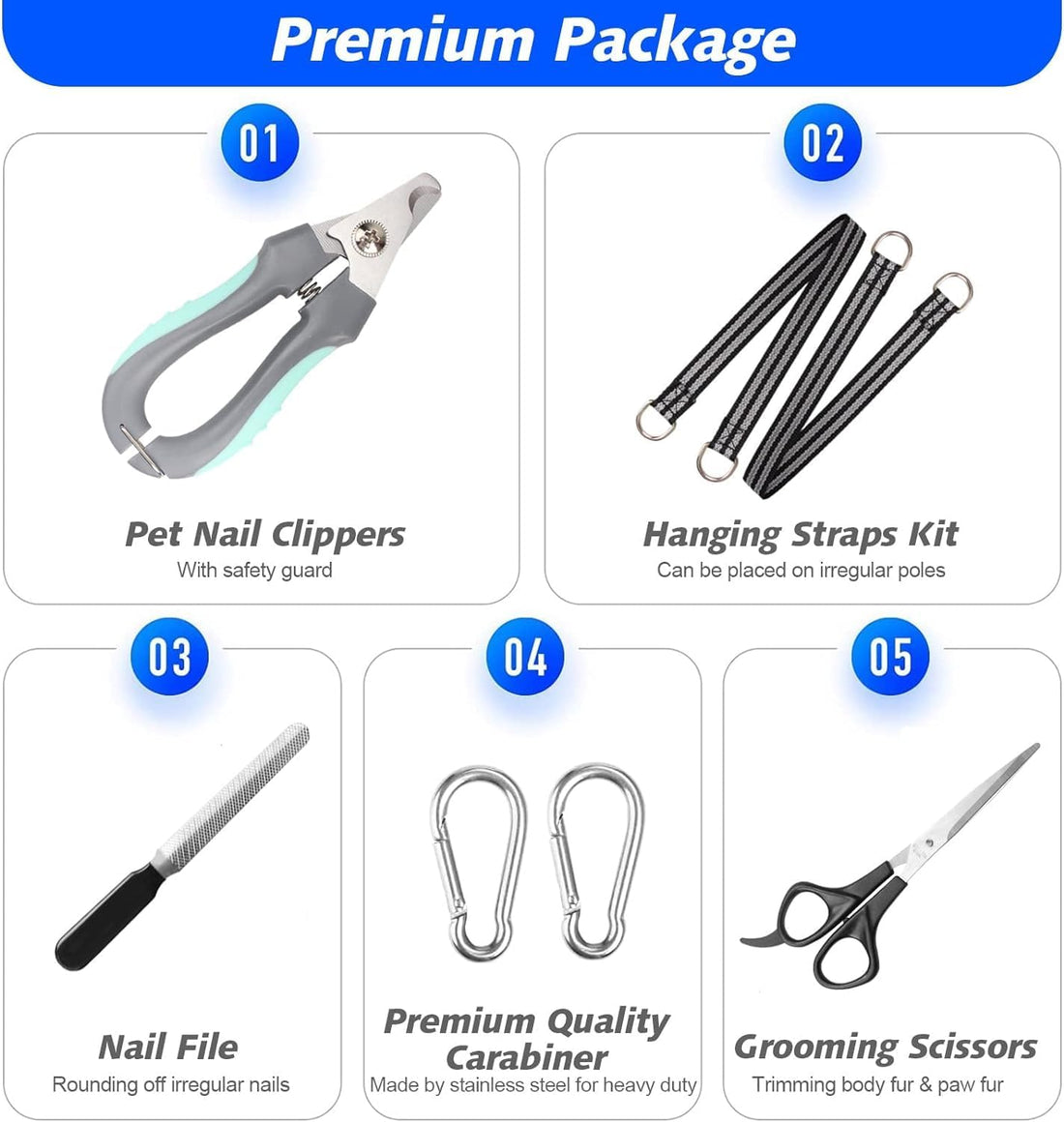ATESON Pet Grooming Hammock with Nail Clippers/Nail Trimmers/Grooming