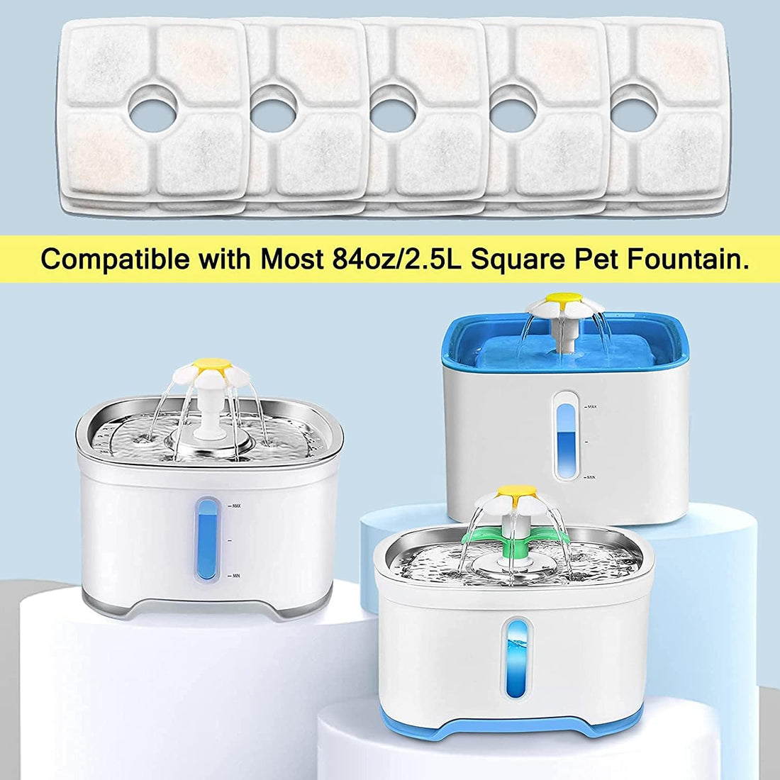 Cat Water Fountain Filters,10 Pack Replacement Filter Fit for Top
