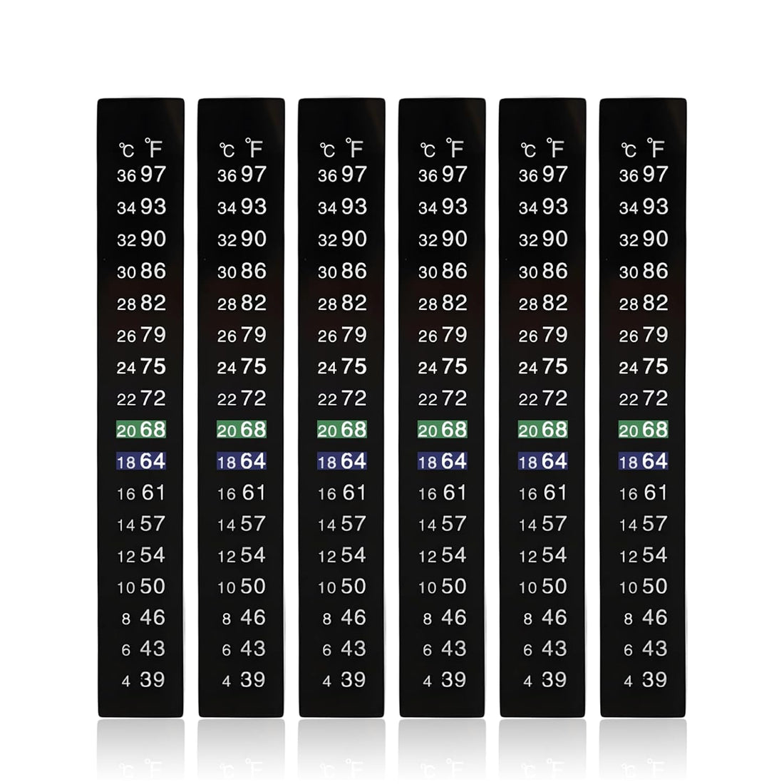 12 Pack Aquarium Thermometer Strips, 39-97℉ Fish Tank Thermometer Tape