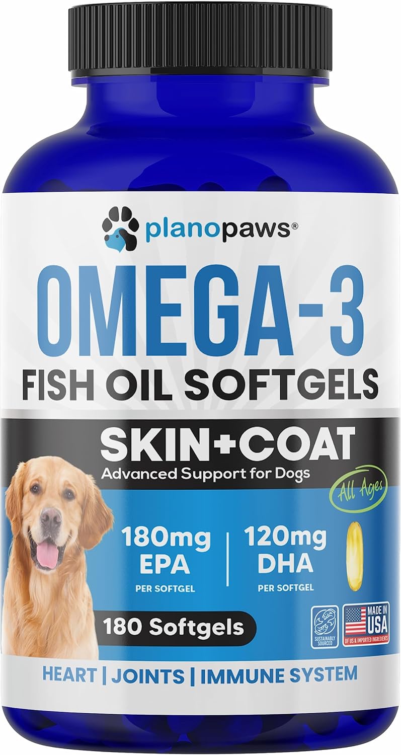 Omega 3 Fish Oil for Dogs Capsules - Salmon Oil for Dogs