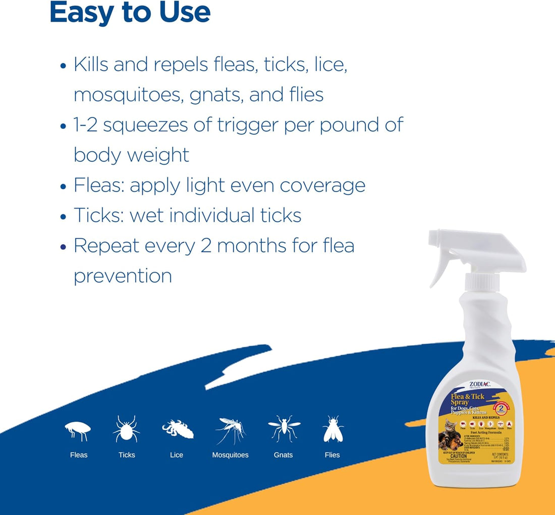 Zodiac Flea & Tick Spray for Dogs, Cats