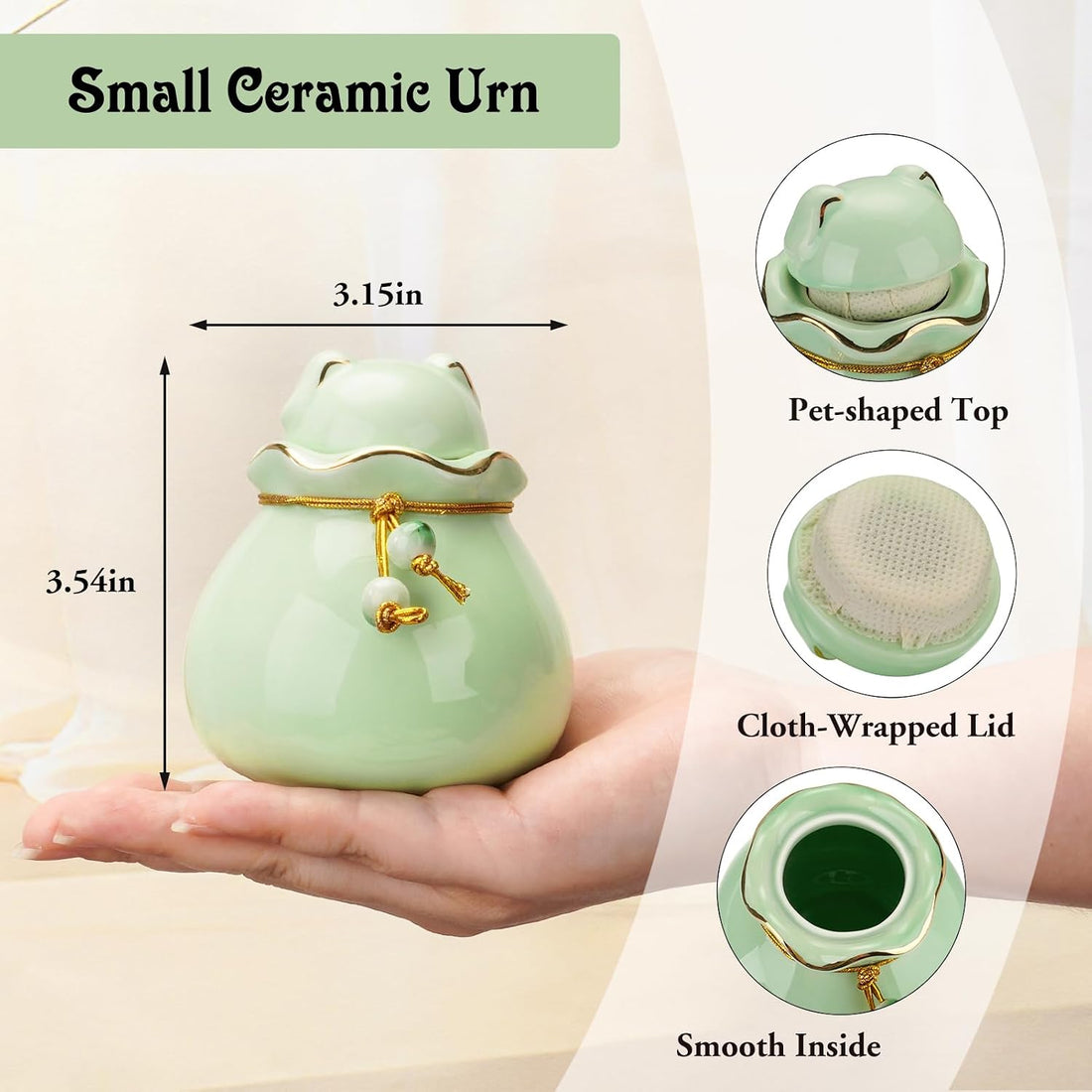 SOITIS Pet Memorial Urn for Cat or Dog Ashes