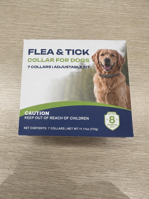 Flea and Tick Collar for Dogs 7 Pack, 8 Months Use, Gray